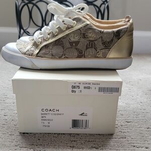 Coach Gold and Khaki Women's Sneakers